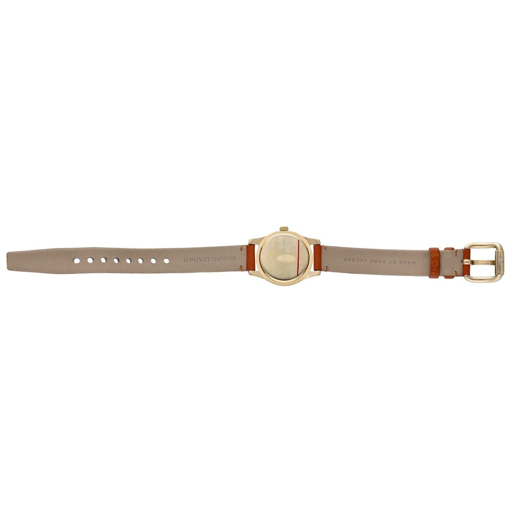 Marc Jacobs Mini Blade White Dial Brown Leather Strap Watch for Women - MBM1219 Buy Now By Marc Jacobs