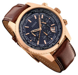 Guess Persuit Chronograph Blue Dial Brown Leather Strap Watch for Men - W0500G1 Buy Now By Guess