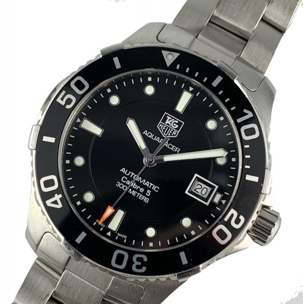 Tag Heuer Aquaracer Automatic Caliber 5 Black Dial Silver Steel Strap Watch for Men - WAN2110.BA0822 Buy Now By Tag Heuer