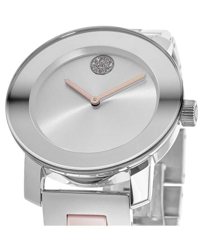 Movado Bold Silver Dial Two Tone Steel Strap Watch for Women - 3600702 Buy Now By Movado