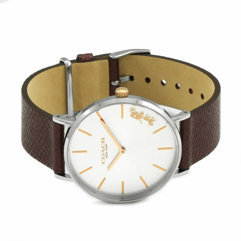 Coach Perry White Dial Brown Leather Strap Watch for Women - 14503154 Buy Now By Coach
