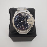 Diesel Mega Chief Chronograph Blue Dial Silver Steel Strap Watch For Men - DZ4417 Buy Now By Diesel