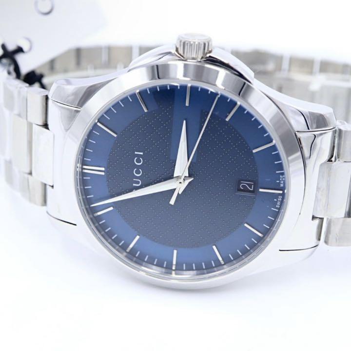 Gucci G Timeless Blue Dial Silver Steel Strap Watch For Men - YA126440 Buy Now By Gucci