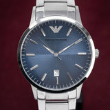 Emporio Armani Renato Quartz Blue Dial Silver Steel Strap Watch For Men - AR11182 Buy Now By Emporio Armani