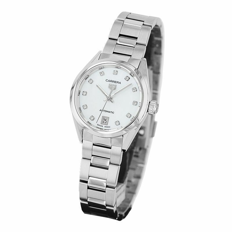 Tag Heuer Carrera Diamonds Mother of Pearl Dial Silver Steel Strap Watch for Women - WBN2412.BA0621 Buy Now By Tag Heuer
