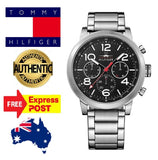 Tommy Hilfiger Jake Chronograph Black Dial Silver Steel Strap Watch for Men - 1791234 Buy Now By Tommy Hilfiger