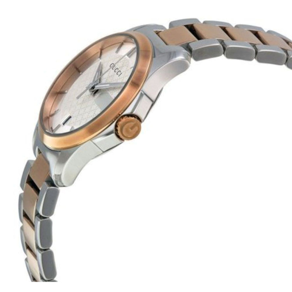 Gucci G Timeless Silver Dial Two Tone Steel Strap Watch For Women - YA126528 Buy Now By Gucci