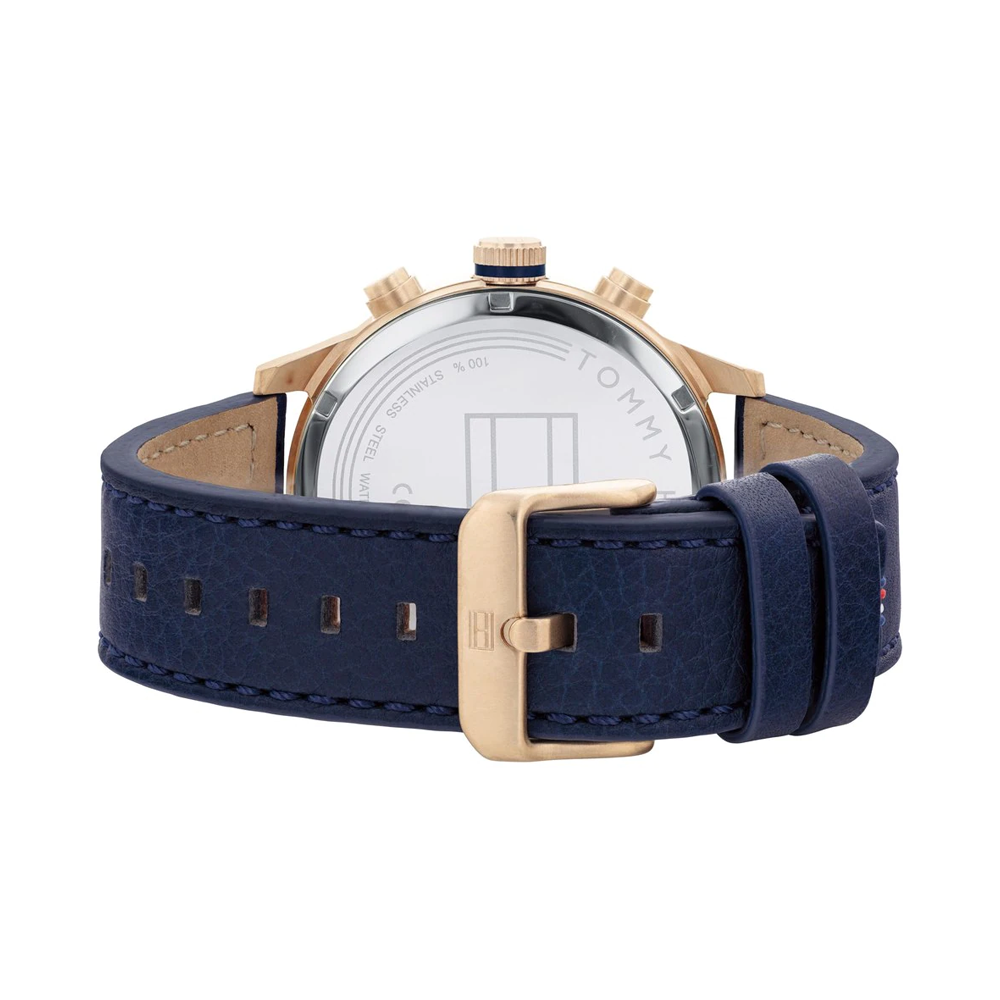 Tommy Hilfiger Henry Chronograph Quartz Blue Dial Blue Leather Strap Watch For Men - 1710475 Buy Now By Tommy Hilfiger