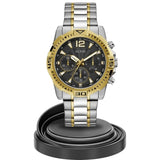 Guess Commander Chronograph Black Dial Two Tone Steel Strap Watch for Men - GW0056G4 Buy Now By Guess