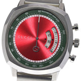 Gucci Grip Quartz Chronograph Red Dial Silver Steel Strap Watch For Men - YA157303 Buy Now By Gucci