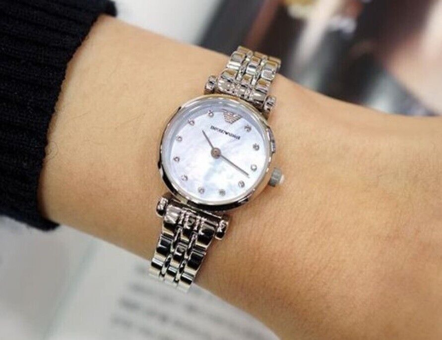 Emporio Armani Gianni Blue Dial Silver Steel Strap Watch For Women - AR1961 Buy Now By Emporio Armani