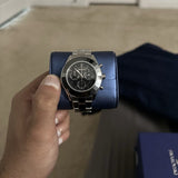 Swarovski Octea Lux Sport Chronograph Black Dial Silver Steel Strap Watch for Women - 5610520 Buy Now By Swarovski