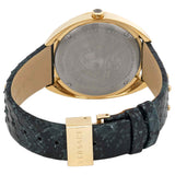 Versace Shadov Quartz Gold Dial Black Leather Strap Watch for Women - VEBM01118 Buy Now By Versace
