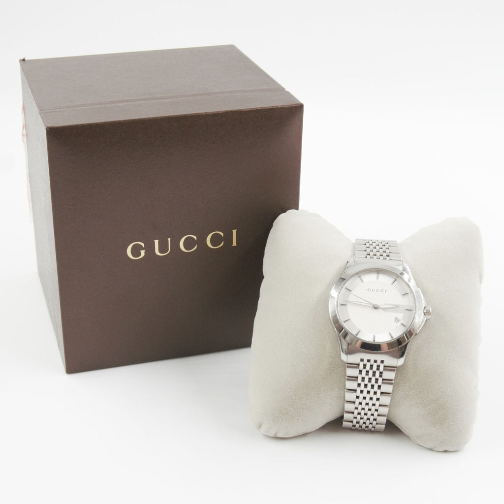 Gucci G Timeless Silver Dial Silver Steel Strap Watch For Men - YA126401 Buy Now By Gucci