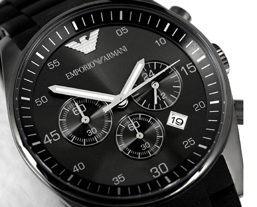 Emporio Armani Sportivo Chronograph Black Dial Black Stainless Steel Watch For Men - AR5889 Buy Now By Emporio Armani