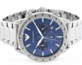 Emporio Armani Mario Chronograph Blue Dial Silver Steel Strap Watch For Men - AR11306 Buy Now By Emporio Armani