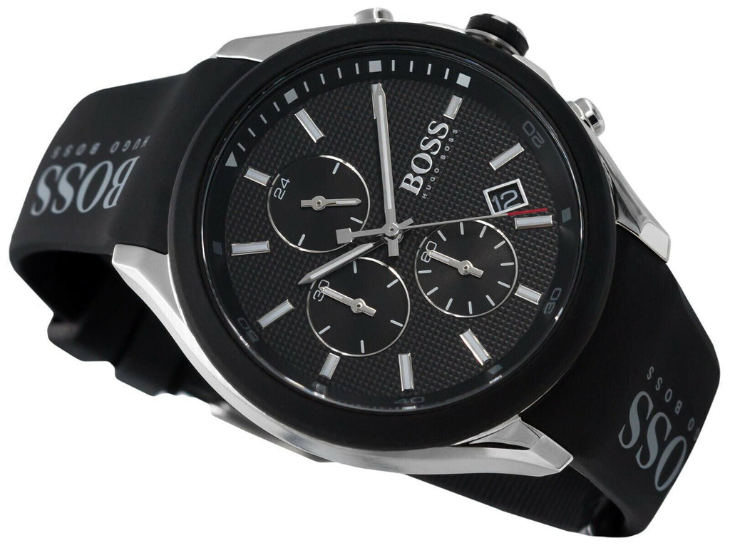 Hugo Boss Velocity Black Dial Black Leather Strap Watch for Men - 1513716 Buy Now By Hugo Boss