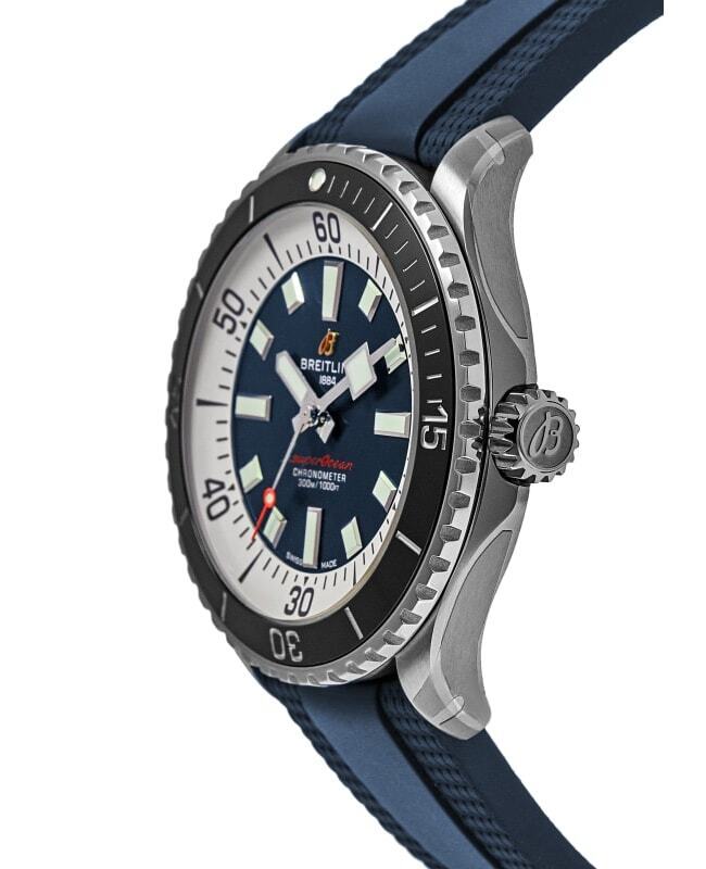 Breitling Superocean Automatic 44 Blue Dial Blue Rubber Strap Watch for Men - A17376211C1S1 Buy Now By Breitling