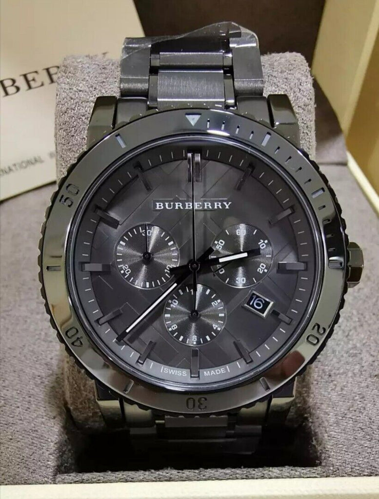 Burberry The City Grey Dial Gunmetal Grey Steel Strap Watch for Men - BU9381 Buy Now By Burberry