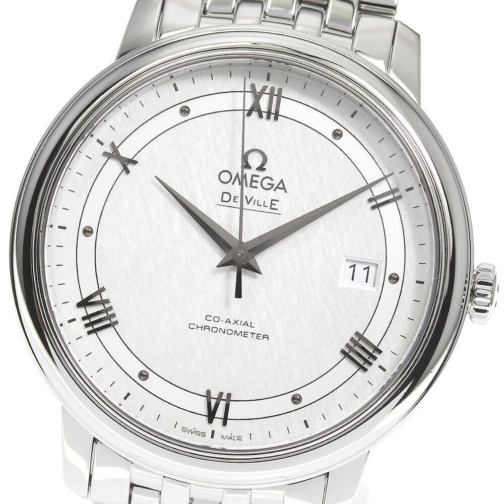 Omega De Ville Prestige Co Axial Automatic White Dial Silver Steel Strap Watch for Men - 424.10.40.20.02.005 Buy Now By Omega