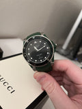 Gucci Dive Black Dial Green Rubber Strap Watch For Men - YA136310 Buy Now By Gucci