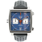 Tag Heuer Monaco Automatic Chronograph Blue Dial Black Leather Strap Watch for Men - CAW211P.FC6356 Buy Now By Tag Heuer