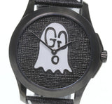 Gucci G Timeless Ghost Black Dial Black Leather Strap Watch For Men - YA1264018 Buy Now By Gucci