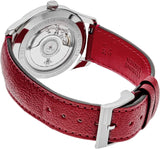 Gucci G Timeless Automatic Silver Dial Red Leather Strap Watch For Men - YA126346 Buy Now By Gucci