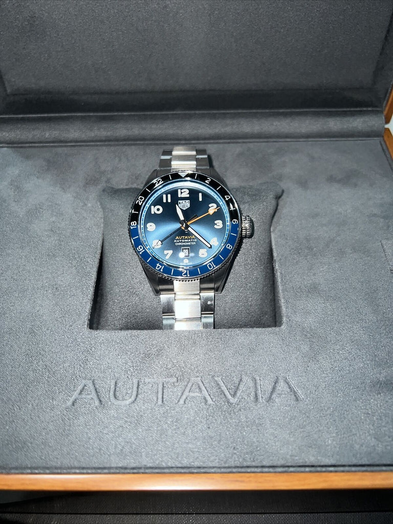 Tag Heuer Autavia Cosc GMT Automatic Blue Dial Silver Steel Strap Watch for Men - WBE511A.BA0650 Buy Now By Tag Heuer