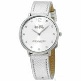 Coach Slim Easton Silver Dial Silver Leather Strap Watch for Women - 14502685 Buy Now By Coach
