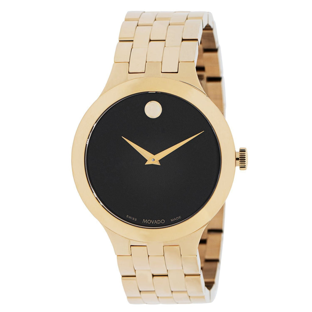 Movado Veturi Quartz Black Dial Gold Steel Strap Watch for Men - 0606934 Buy Now By Movado