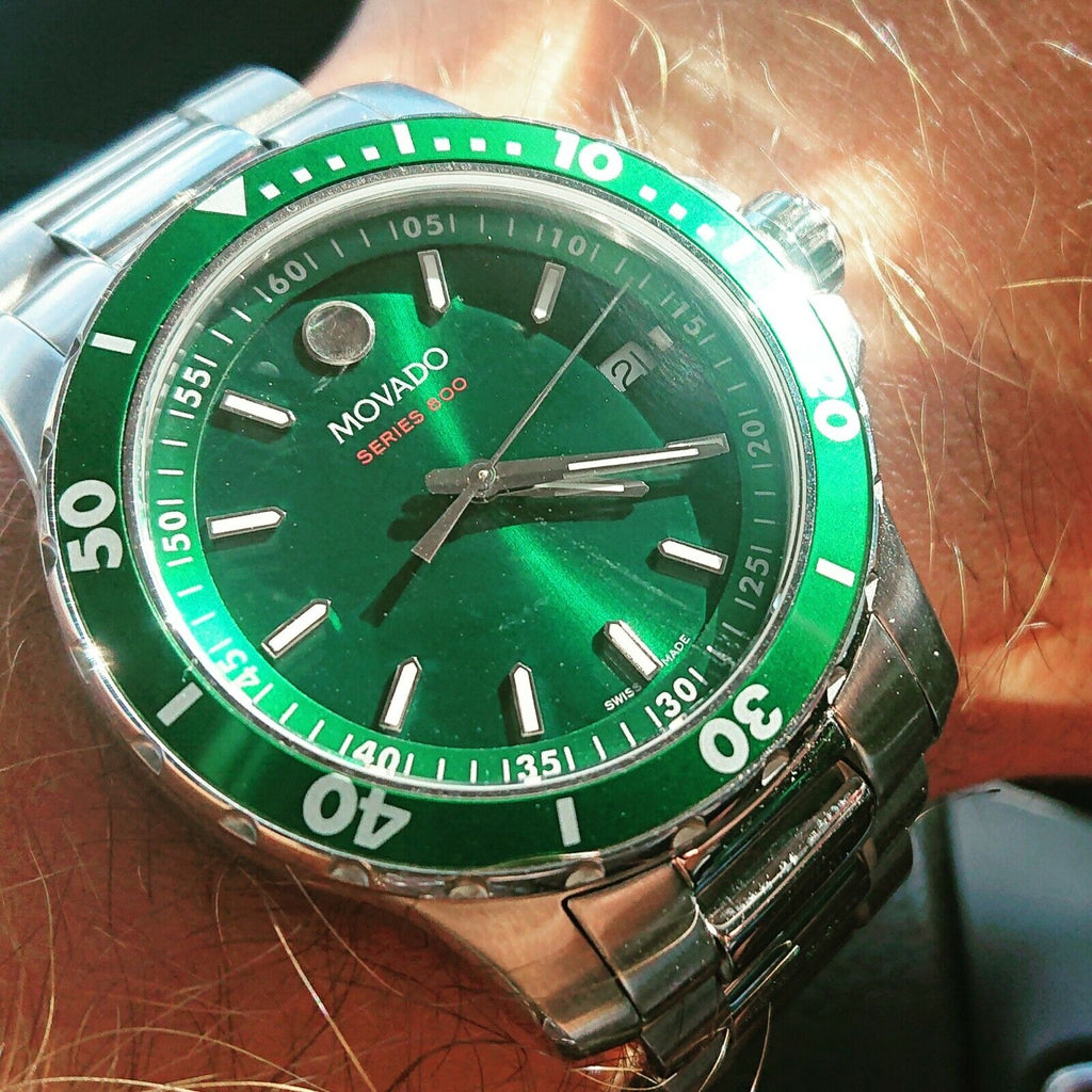 Movado Series 800 Green Dial Silver Steel Strap Watch For Men - 2600136 Buy Now By Movado