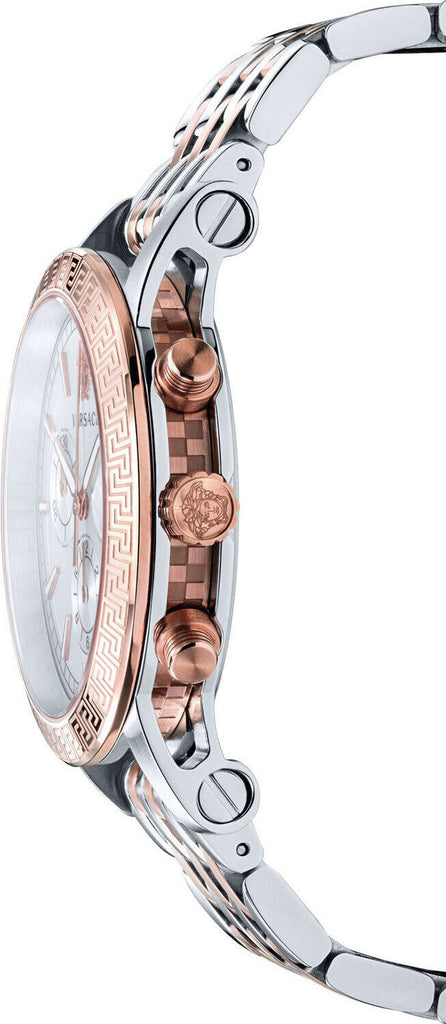 Versace Sport Tech Chronograph While Dial Two Tone Steel Strap Watch for Men - VELT00319 Buy Now By Versace