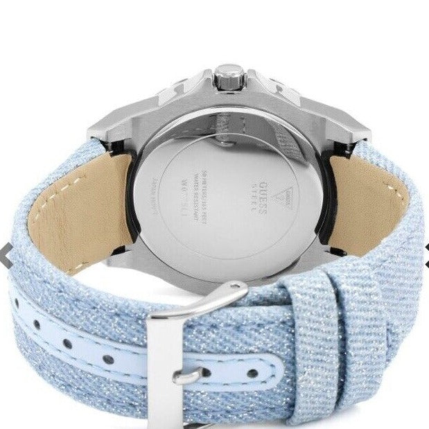 Guess Limelight Quartz Blue Dial Blue Leather Strap Watch For Men - W0775l1 Buy Now By Guess
