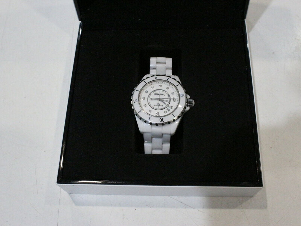 Chanel J12 Quartz Diamonds White Dial White Steel Strap Watch for Women - J12 H5703