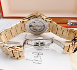 Bulova BVA Skeleton Silver Dial Gold Steel Strap Watch for Men - 97A108 Buy Now By Bulova