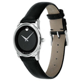 Movado Museum Classic Black Dial Black Leather Strap Watch For Women - 0606503 Buy Now By Movado