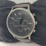 Emporio Armani Sportivo Black Dial Brown Leather Strap Watch For Men - AR2462 Buy Now By Emporio Armani