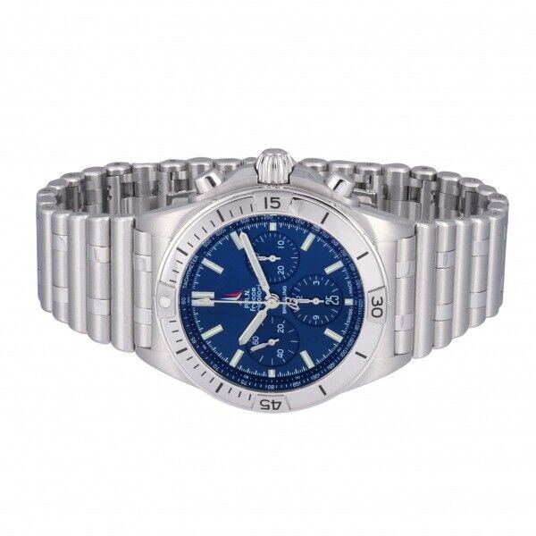 Breitling Chronomat B01 42 Frecce Tricolori Blue Dial Silver Steel Strap Watch for Men - AB01344A1C1A1 Buy Now By Breitling