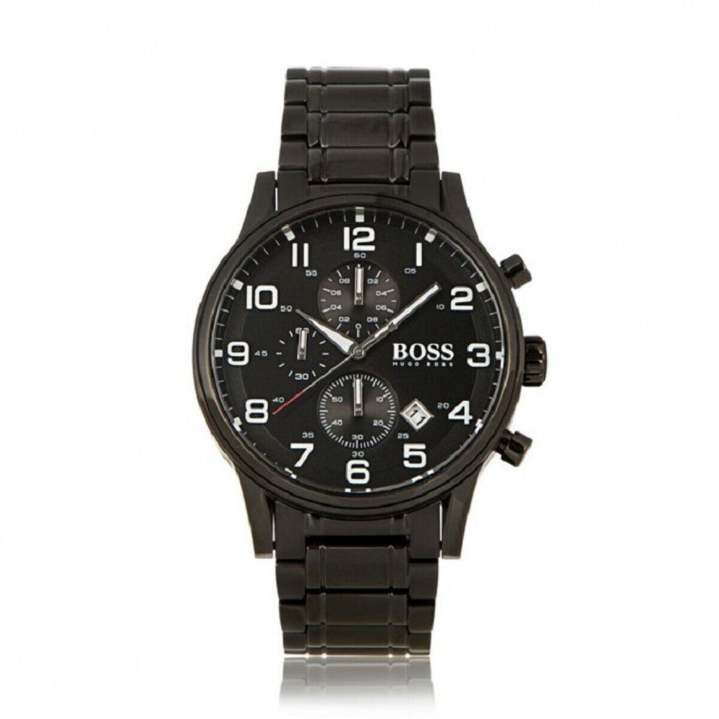 Hugo Boss Chronograph Black Dial Black Steel Strap Watch for Men - 1513180 Buy Now By Hugo Boss