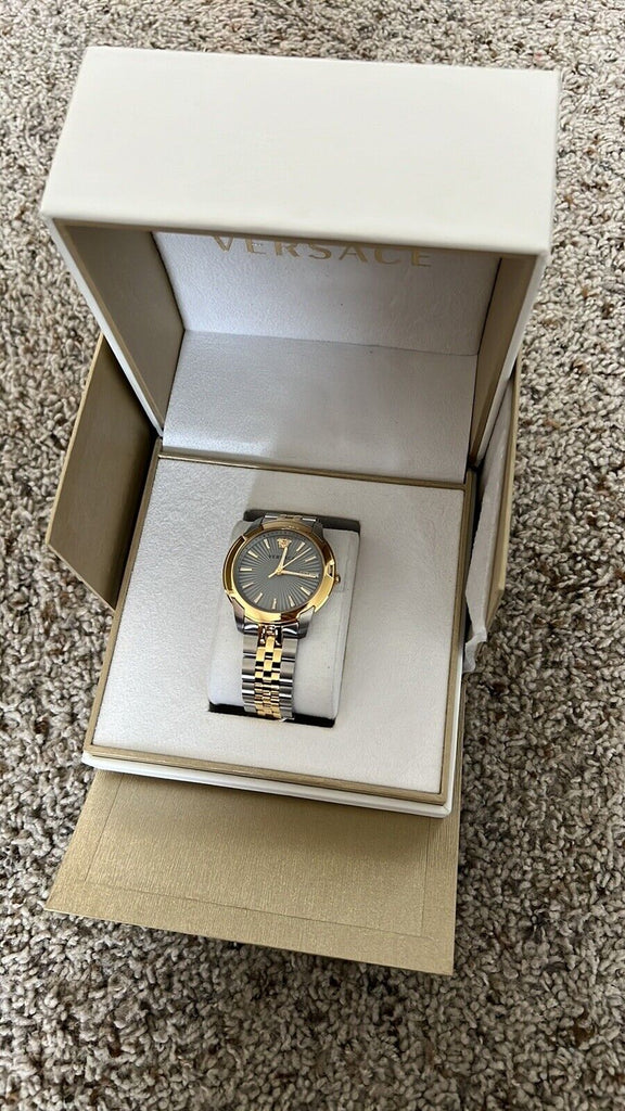 Versace V-Urban Quartz Silver Dial Two Tone Steel Strap Watch for Men - VELQ00519 Buy Now By Versace