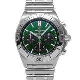 Breitling Chronomat B01 42mm Green Dial Silver Steel Strap Watch for Men - AB01343A1L1A1 Buy Now By Breitling