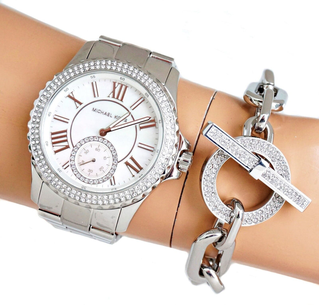 Michael Kors Everest Three hand Silver Dial Silver Steel Strap Watch For Women - MK7403 Buy Now By Michael Kors