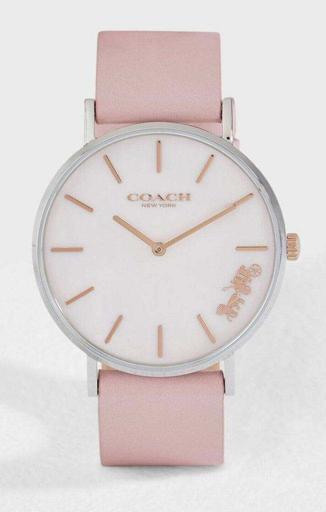 Coach Perry Mother of Pearl Pink Dial Pink Leather Strap Watch for Women - 14503244 Buy Now By Coach