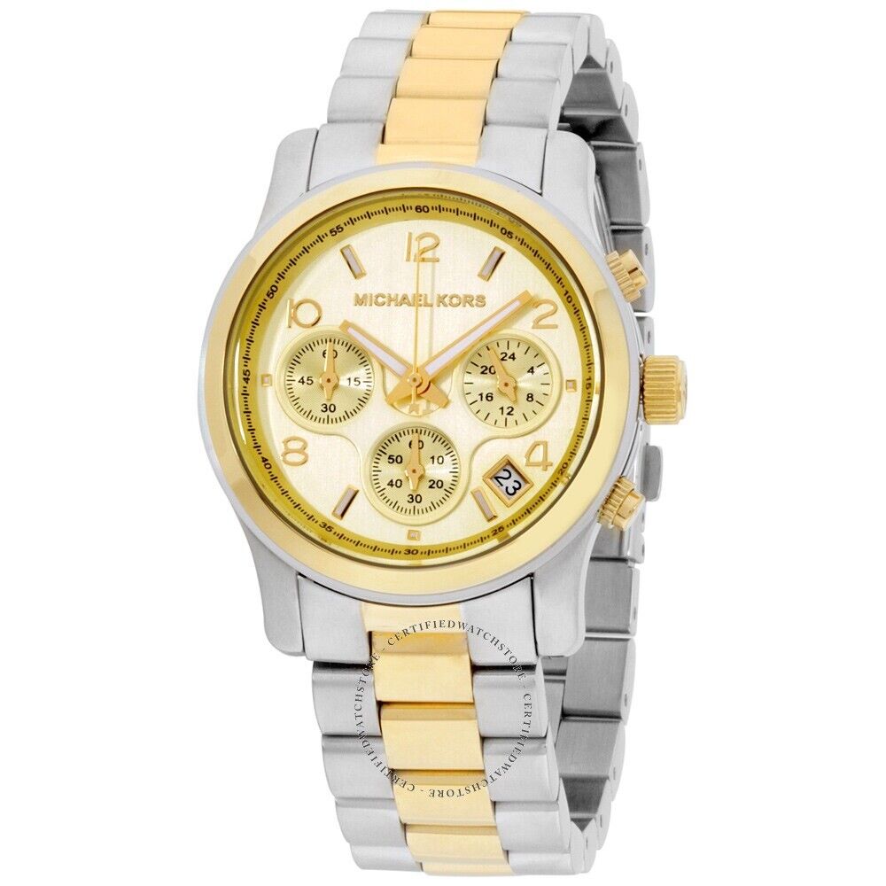 Michael Kors Runway Gold Dial Two Tone Steel Strap Watch for Women - MK5137 Buy Now By Michael Kors
