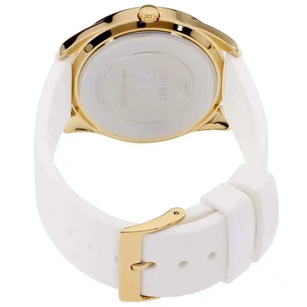 Guess G-Twist Gold Dial White Rubber Strap Watch for Women - W0911L7 Buy Now By Guess