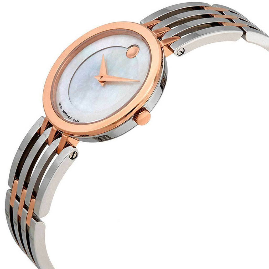 Movado Esperanza Mother of Pearl Dial Two Tone Steel Strap Watch For Women - 0607114 Buy Now By Movado