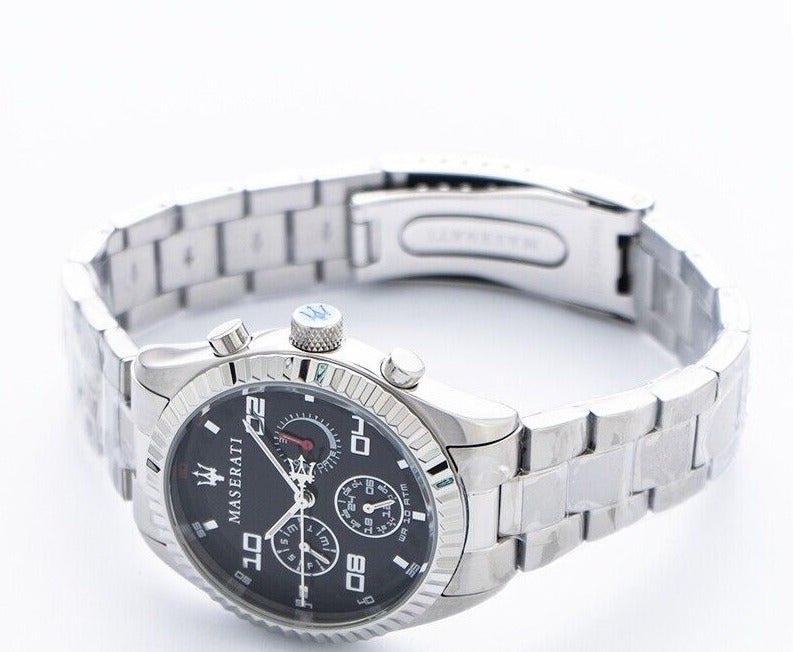 Maserati Competizione Chronograph Black Dial Silver Steel Strap Watch For Men - R8853100012 Buy Now By Maserati