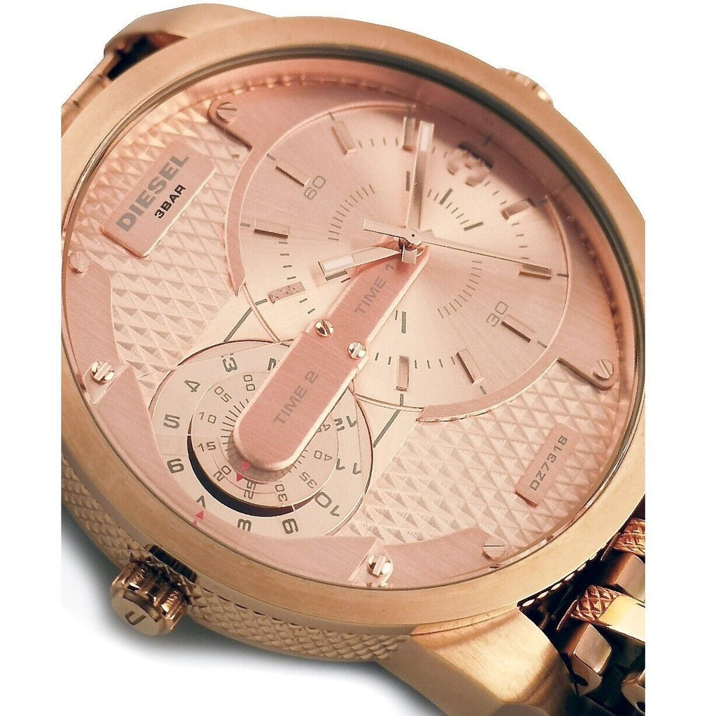 Diesel Mini Daddy Rose Gold Dial Rose Gold Steel Strap Watch For Men - DZ7318 Buy Now By Diesel