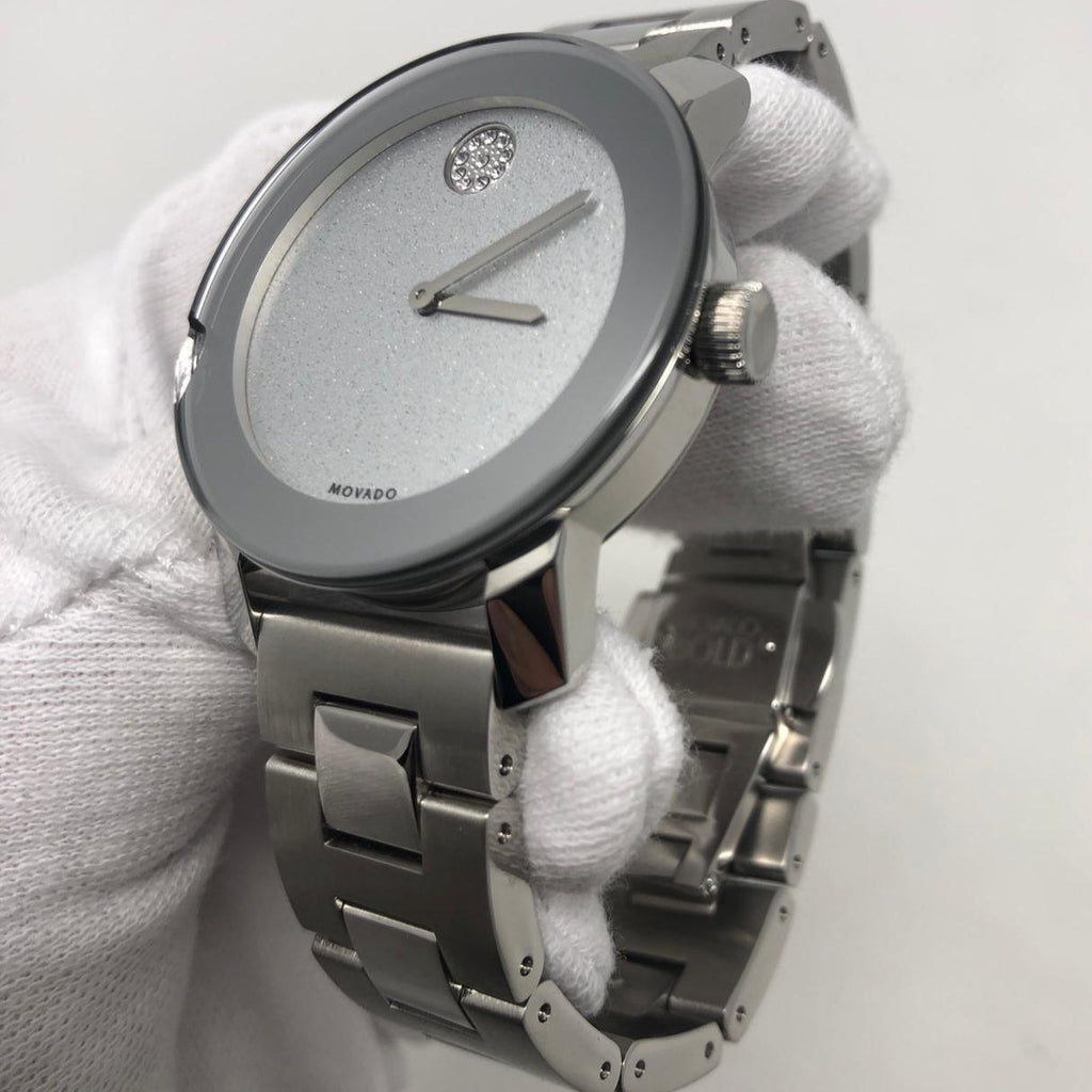 Movado Bold Crystal Dot Silver Dial Silver Steel Strap Watch For Women - 3600334 Buy Now By Movado